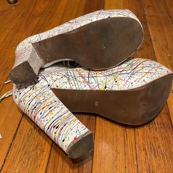 Jeffrey Campbell Lita Paint Splatter Ankle Boots - Picture 5 of 5